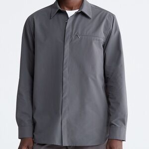 Men’s Calvin Klein Athletic Shirt | Concealed snap buttons | Sz L | Brand New